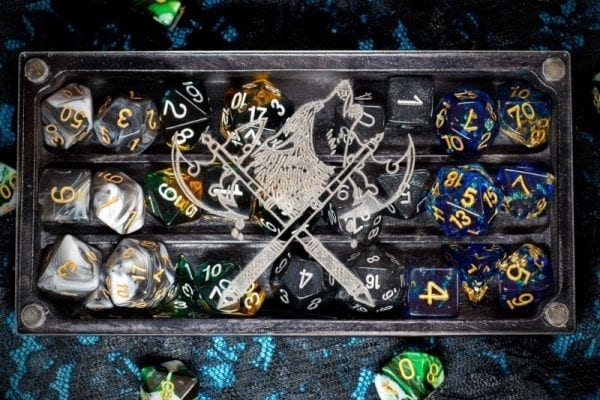 Looking Glass XL Barbarian on Abssal Black Dice Box TTRPG Accessory