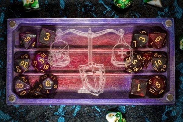 Looking Glass XL Cleric on Ruby Dice Box TTRPG Accessory