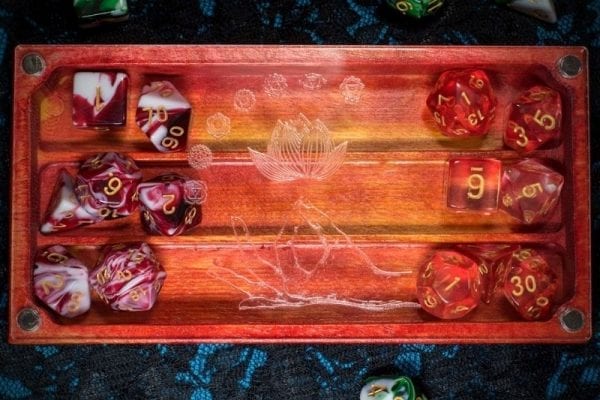 Looking Glass XL Monk on Sunburst Dice Box TTRPG Accessory