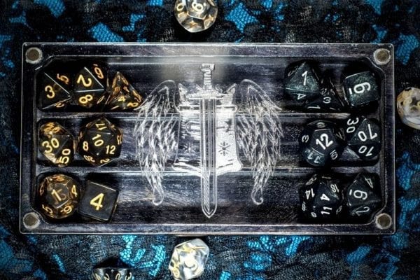 Looking Glass XL Paladin on Abyssal Black Dice Box TTRPG Accessory