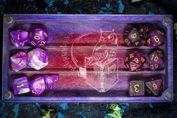 Looking Glass XL Wizard on Ruby Dice Box TTRPG Accessory