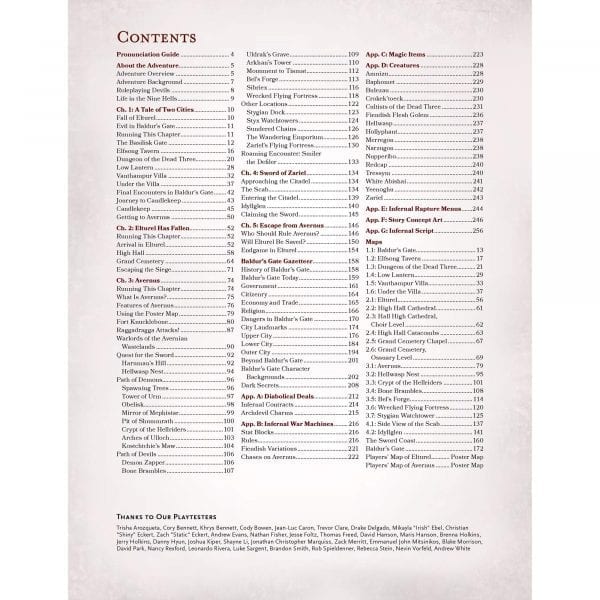 Dungeons & Dragons D&D Descent into Avernus Contents Tabletop Role Playing Game TTRPG