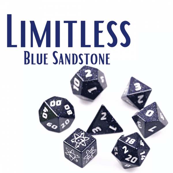Level Up Dice Limitless Semi-precious Stone Polyhedral Dice TTRPG Accessory