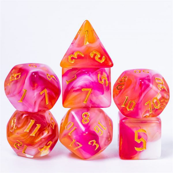 Zinnia Acrylic Dice TTRPG Accessory