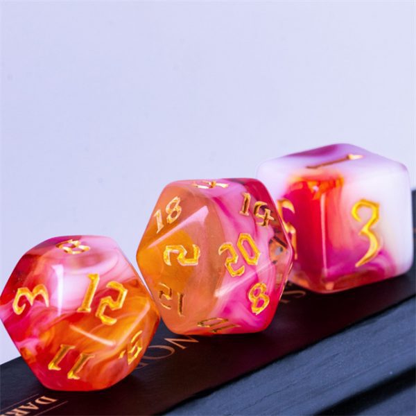 Zinnia Acrylic Dice TTRPG Accessory