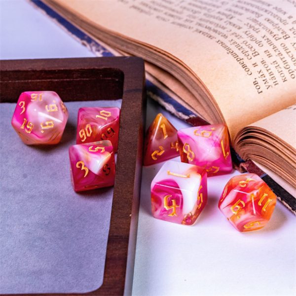 Zinnia Acrylic Dice TTRPG Accessory