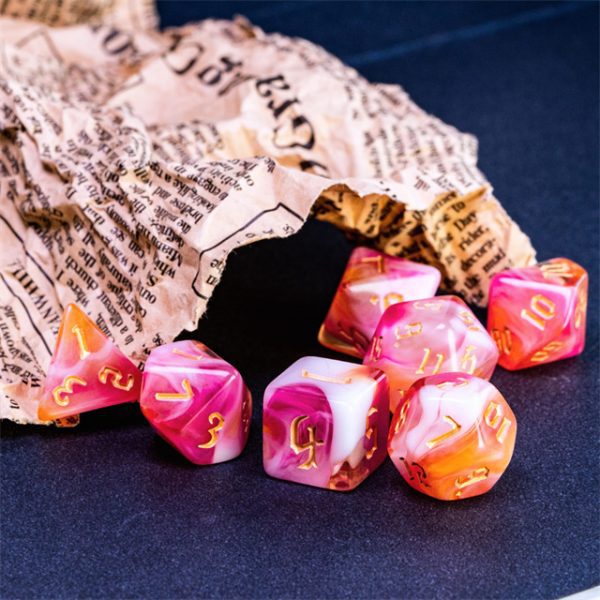 Zinnia Acrylic Dice TTRPG Accessory