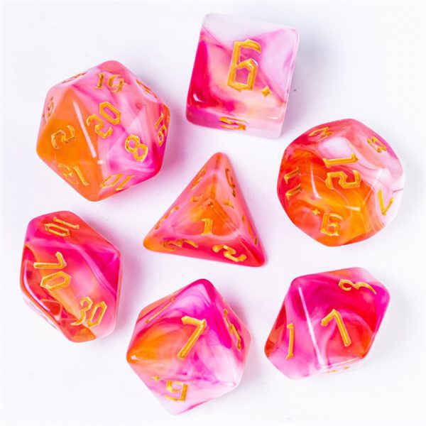 Zinnia Acrylic Dice TTRPG Accessory