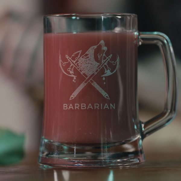 Dungeons & Dragons D&D Find Your Class Barbarian Stein Glass TTRPG Accessory