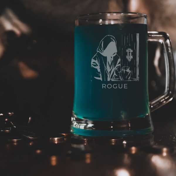 Dungeons & Dragons D&D Find Your Class Rogue Stein Glass TTRPG Accessory