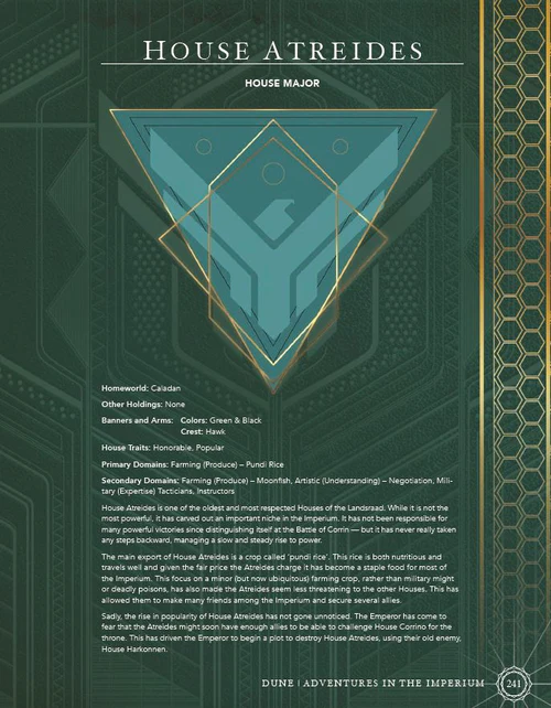 Dune Adventures in the Imperium Core Rulebook Tabletop Roleplaying Game TTRPG