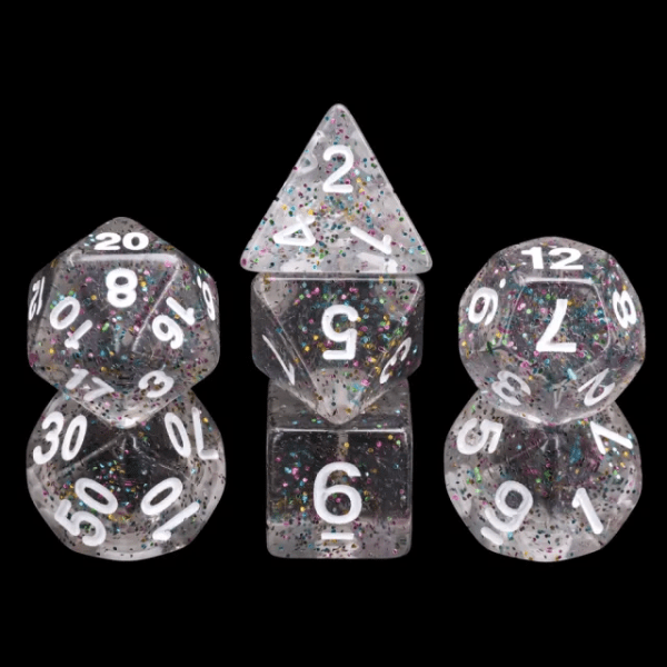 Garlands Resin Polyhedral Dice Transparent TTRPG Accessory