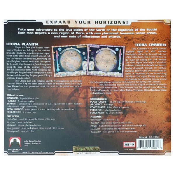 Terraforming Mars Utopia & Cimmeria Expansion Strategy Board Game