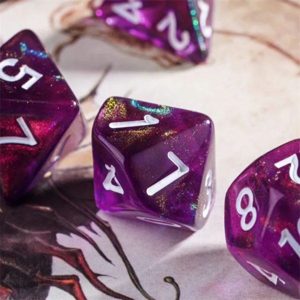 Unseelie Court Polyhedral Dice Purple TTRPG Accessory