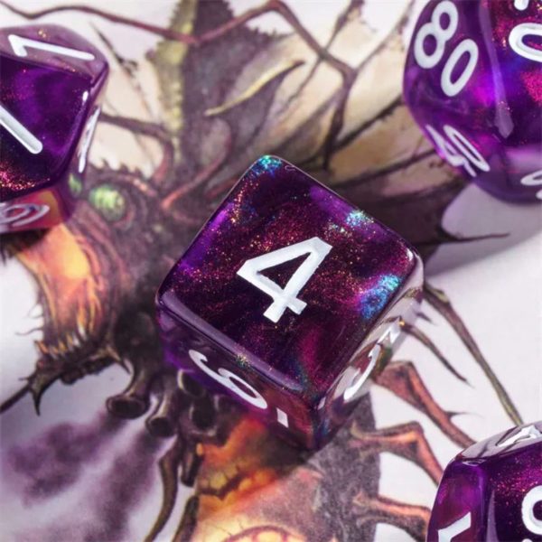 Unseelie Court Polyhedral Dice Purple TTRPG Accessory
