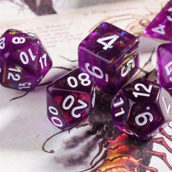 Unseelie Court Polyhedral Dice Purple TTRPG Accessory