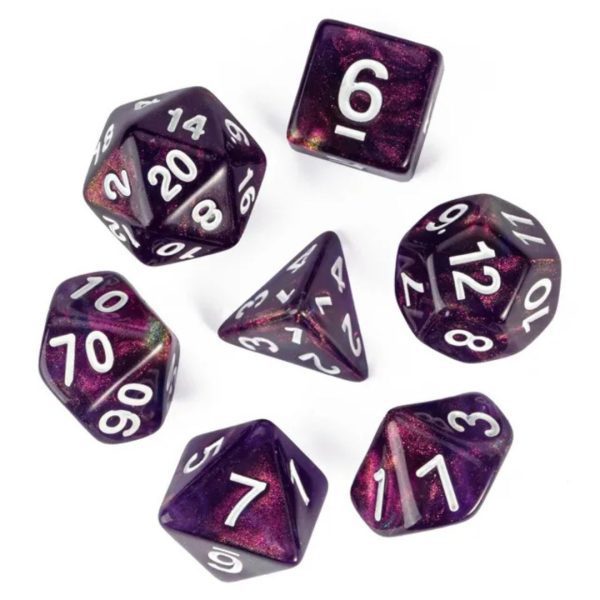 Unseelie Court Polyhedral Dice Purple TTRPG Accessory