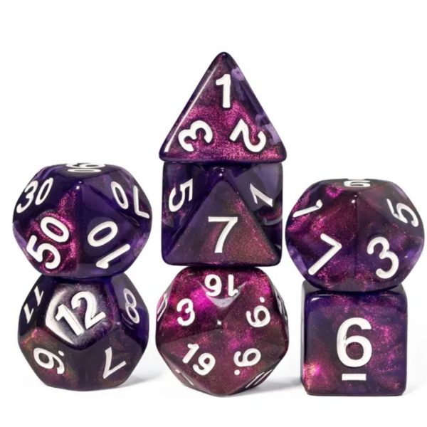 Unseelie Court Polyhedral Dice Purple TTRPG Accessory