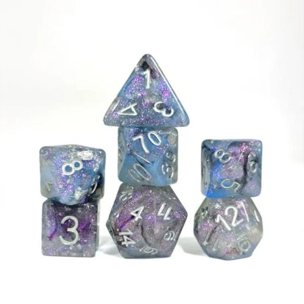 Misty Step Polyhedral Dice Blue and Black TTRPG Accessory