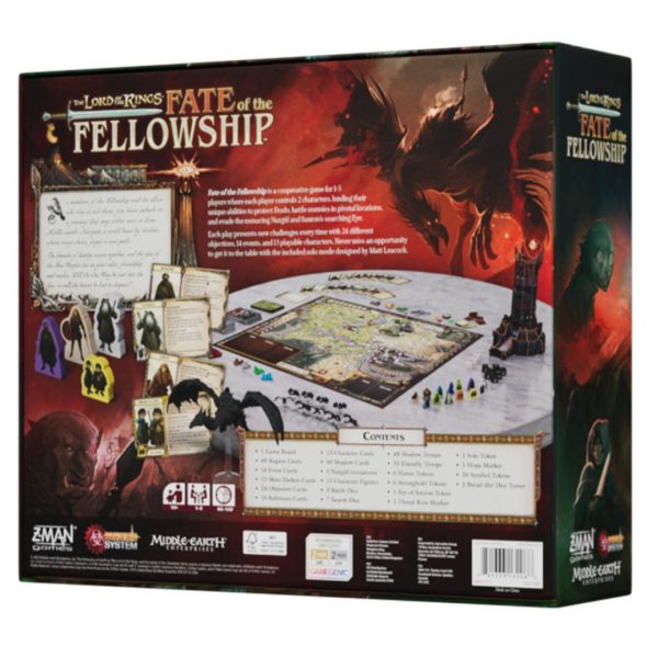 Lord of the Rings Fate of the Fellowship Panedmic System Board Game