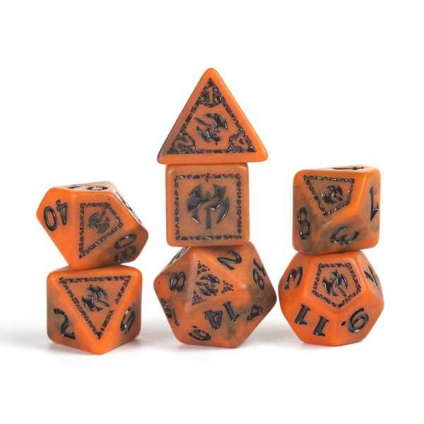 Dungeons & Dragons Adventure Dice - Barbarian | Orange/Black - Image 4