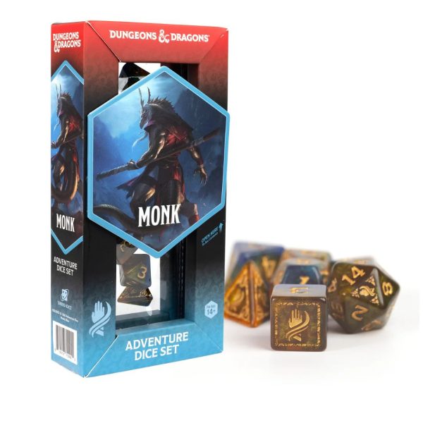 Sirius Dice Dungeons & Dragons Adventure Dice Monk Blue/Gold
